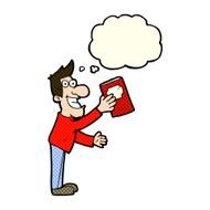 cartoon man with book thought bubble N5