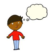 cartoon happy man with thought bubble N196