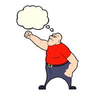 cartoon angry man with thought bubble N38