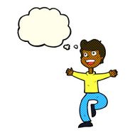 cartoon excited boy with thought bubble N63