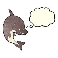 cartoon shark with thought bubble N20
