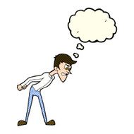 cartoon angry man with thought bubble N39