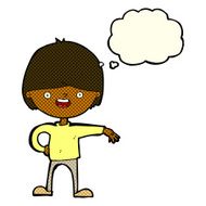 cartoon happy man with thought bubble N197