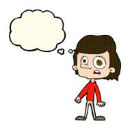 cartoon worried boy with thought bubble N13