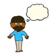 cartoon happy man with thought bubble N198