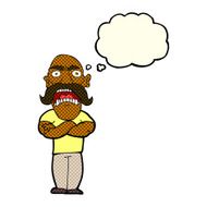 cartoon angry man with thought bubble N41