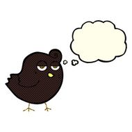 cartoon bird with thought bubble N116