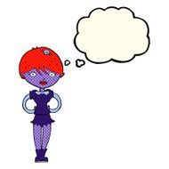cartoon pretty vampire girl with thought bubble N13
