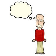 cartoon dad shrugging shoulders with thought bubble N5