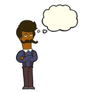 cartoon man with mustache thought bubble N38