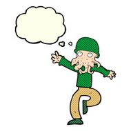 cartoon alien monster man with thought bubble N10