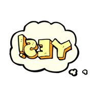 cartoon yes symbol with thought bubble N3