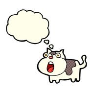 cartoon shocked cat with thought bubble N5