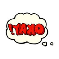 cartoon okay sign with thought bubble N3