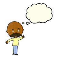 cartoon bald man with idea thought bubble N10