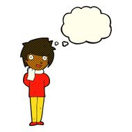 cartoon friendly man with thought bubble N10