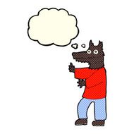 cartoon funny werewolf with thought bubble N6