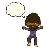 cartoon happy man with beard thought bubble N18