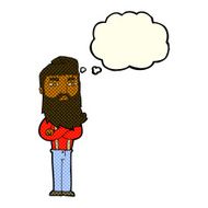 cartoon serious man with beard thought bubble N9