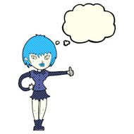 cartoon vampire girl giving thumbs up sign with thought bubble N9
