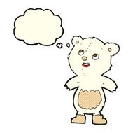 cartoon polar bear with thought bubble N28