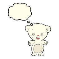 cartoon polar bear with thought bubble N29