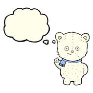 cute cartoon polar bear with thought bubble N35