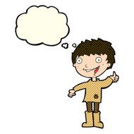 cartoon excited boy with thought bubble N66