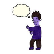 cartoon excited vampire with thought bubble N5