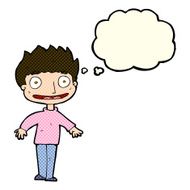 cartoon excited boy with thought bubble N67