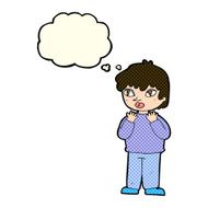 cartoon worried person with thought bubble N4