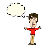 cartoon angry man with thought bubble N42