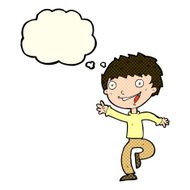 cartoon excited boy with thought bubble N69
