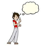 cartoon angry man arguing with thought bubble N5