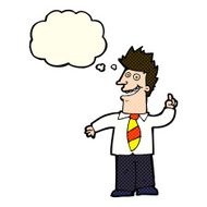 cartoon man with good idea thought bubble N9