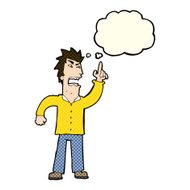 cartoon angry man making point with thought bubble N5
