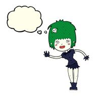 cartoon vampire girl with thought bubble N100