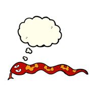 cartoon hissing snake with thought bubble N4