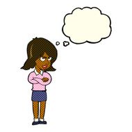 cartoon angry woman with thought bubble N9