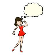 cartoon woman with can do attitude thought bubble N5