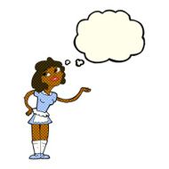 cartoon waitress serving with thought bubble N5