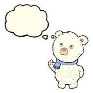 cartoon cute polar bear with thought bubble N35
