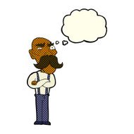 cartoon angry old man with thought bubble N64