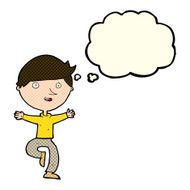 cartoon excited man with thought bubble N30
