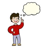 cartoon boy with great idea thought bubble N5