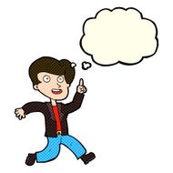 cartoon man with great idea thought bubble N13
