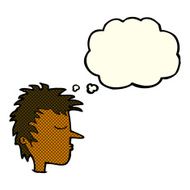 cartoon male face with thought bubble N9