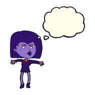 cartoon vampire girl with thought bubble N102