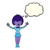cartoon vampire girl with thought bubble N103