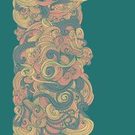 Abstract seamless hand-drawn border
